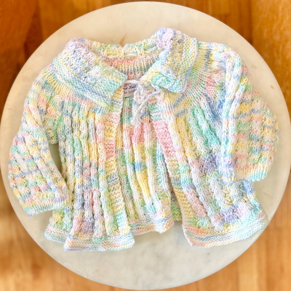 ~12-24m Handmade Knitted Sweater Cardigan Multicolor - Picture 1 of 5